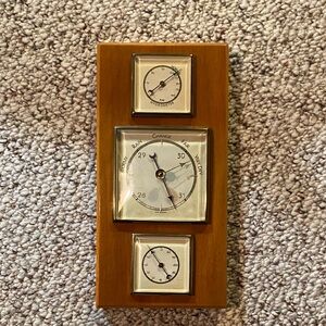 Wooden Weather Station with Silver Accents